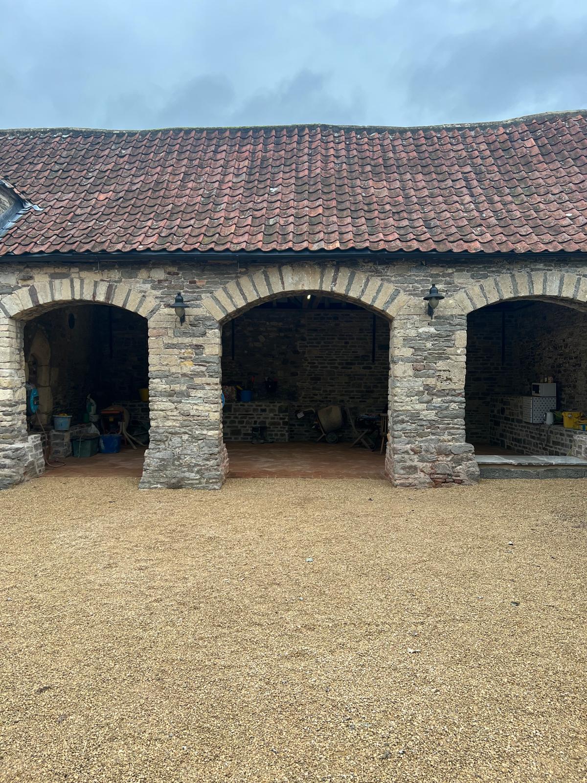 Restored natural stone building